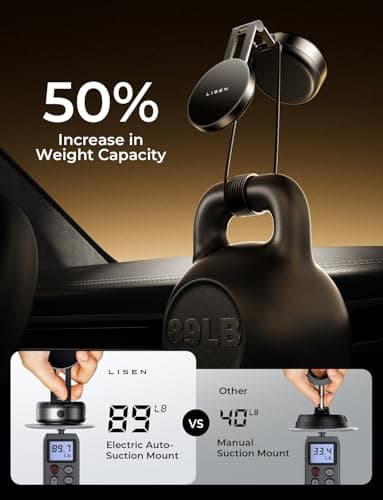 LISEN for iPhone 17 Portable Electric Vacuum Suction Phone Holder for MagSafe, Suction Cup Phone Mount Foldable Only on Mirror/Smooth Surface for iPhone 17 Pro Max Air /16/15/14/13/12 - Image 7