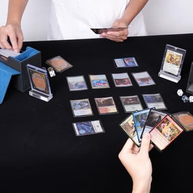 AFIING Card Deck Box for MTG Commander - Patented Design, Commander Display, Fits 120 Double-Sleeved Cards, 35pt Card Brick & Dice Tray - Black/Red - Image 7