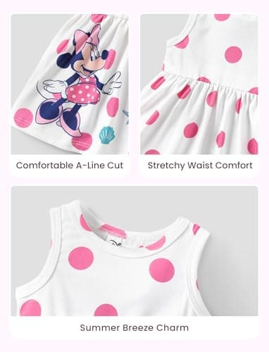 Disney Minnie Mouse Toddler Girl Dress Polka-Dot Pattern Casual Sundress Sleeveless Summer Outfit School Holiday Clothes Pink 2T - Image 5