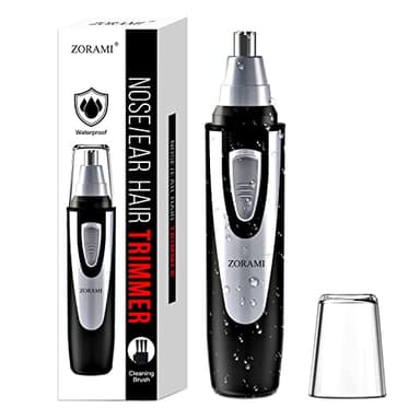 Ear and Nose Hair Trimmer Clipper - 2025 Professional Painless Eyebrow & Facial Hair Trimmer for Men Women, Battery-Operated Trimmer with IPX7 Waterproof, Dual Edge Blades for Easy Cleansing Black - Image 1