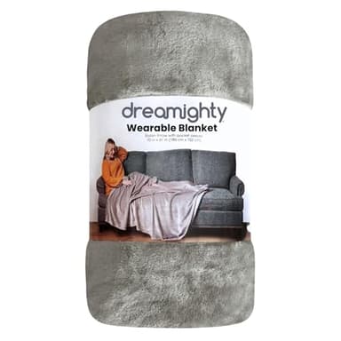 Super Blanky Wearable Blankets for Women, Adult Wearable Blanket Men, Christmas Gifts for Women, Comfy Girlfriend Birthday Gifts for Her, Wife Birthday Gift Ideas, Blanket With Sleeves - Light Gray - Image 8