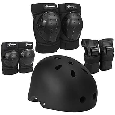 S SPOFINE Kids Bike Helmet, Toddler Helmet for Youth Adult, Knee Pad Elbow Pad Wrist Guard Protective Gear Set for Skateboard, Bike, Skating, Cycling - Image 1