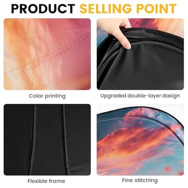 Car Windshield Sun Shade - Foldable Car Sun Shade Windshield for Front Window, Reflector Sunshade Offers Ultimate Protection for Cars Interior (55.2 x 31.5 in) - Image 4