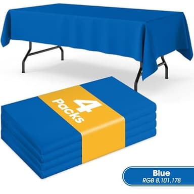 Niuara Blue Plastic Table Cloth Rectangle Table 4 Pack, 54''×108'' Tablecloth for Graduation Decorations Class of 2025, Table Cloth for Disposable Use, Table Cover for Holiday Party, Gathering - Image 2