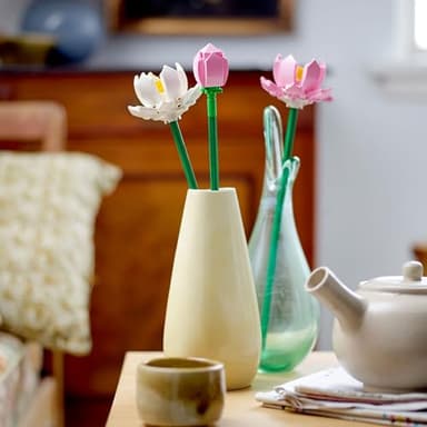 Bundle of LEGO Botanicals Artificial Wildflower Bouquet + LEGO Lotus Flower - Fake Indoor Flowers Building Set for Home, Kitchen, Desk Decor - Gift for Mother's Day - 10313 + 40647 - Image 3