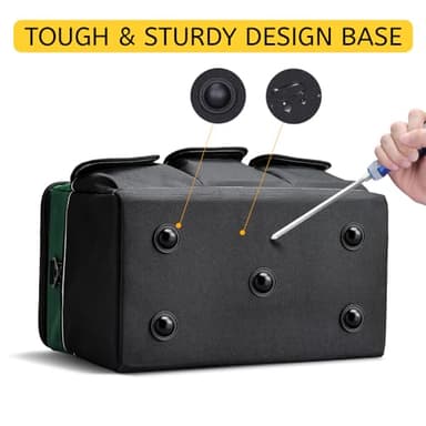 WINHUINT Large Tool Bag, 19-inch Wide Mouth Tool Organiser, 600 Denier with 6 Interior 8 Exterior Pockets Electricians Tool Bag for Home DIY & Equipment Storage, Green and Black (19 inch) - Image 4