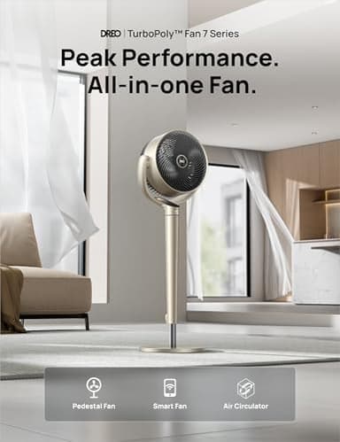 Dreo Pedestal Fan with Smart Control, 43'' Inches, 150°+120° Omni-Directional Oscillating Quiet Fans for Bedroom, 110ft Circulator Fan with DC Motor, 9 Speeds, 6 Modes, 12H Timer, Wi-Fi/Voice/Alexa - Image 4