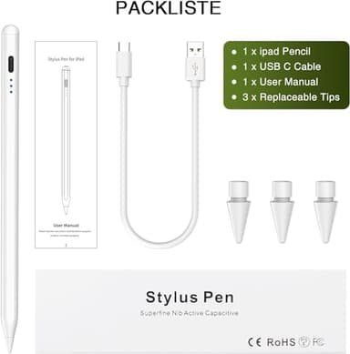 Stylus Pen for iPad 2018-2025, Fast Charging Magnetic Pencil (1st Generation) with Tilt Sensitivity & Palm Rejection for iPad Air 3/4/5/M2/M3, iPad Mini 5/6/7, iPad 6/7/8/9/10/11, iPad Pro 11/12.9"/M4 - Image 7