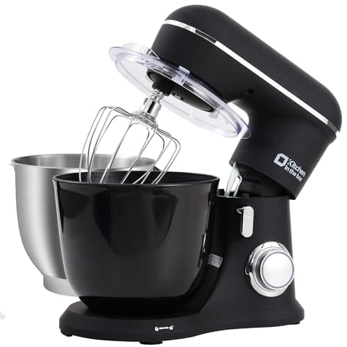 Kitchen in the box Stand Mixer, 4.5QT+5QT Two bowls Electric Food Mixer, 10 Speeds 3-IN-1 Kitchen Mixer for Daily Use with Egg Whisk,Dough Hook,Flat Beater (Onyx Black, 5QT) - Image 1