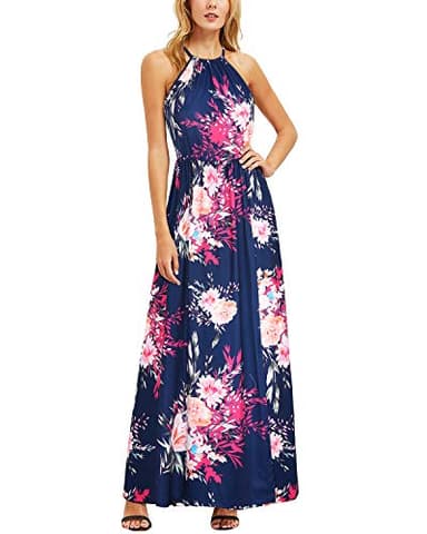 KILIG Women's Summer Maxi Dress 2025 Casual Sleeveless Split Floral Sundress Beach Vacation Flowy Long Dresses(Floral08,M) - Image 4