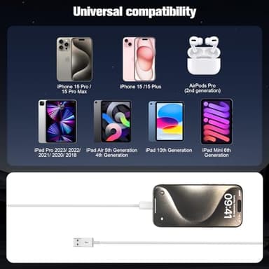 Car Carplay Cable for iPhone 17/16/15,iPhone 16/15 Plus17/16/15 Pro 17/16/15Pro Max charger ,USB A to USB C for Carplay USB C Cord, iPad USB C Cable 10th, iPad Air Car Charger Cable Cord 3FT (White) - Image 6