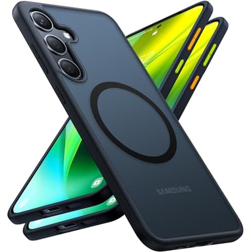 TORRAS Magnetic Shockproof Designed for Samsung Galaxy S24 Plus Case [Military Grade Drop Tested] [Compatible with MagSafe] Translucent Slim Hard Protective Case for S24 Plus Case, Black - Image 1