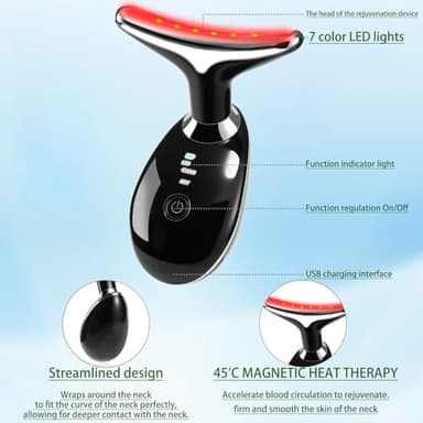 JURP 7-in-1 Red-Light-Therapy-for-Face and Neck, Face Neck Massager for Daily Skin Care Routine, Skin Care Tool - Image 5