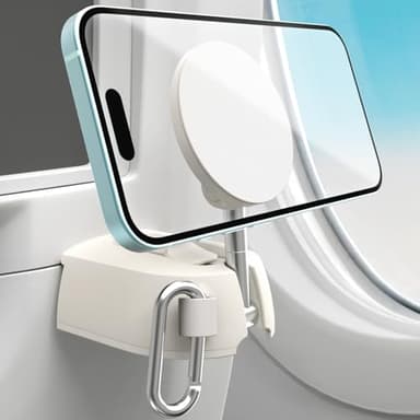 iOttie Treker Travel Essentials Magnetic Airplane Phone Holder with 360° Rotation Swivel Head and Magnetic Ring Adapter for Universal Compatibility with MagSafe, Qi2, iPhone, and Android Smartphones - Image 1