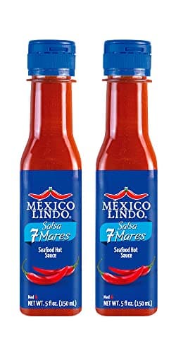 Mexico Lindo 7 Mares Hot Sauce | Perfect for Fish & Seafood | 10,800 Scoville Level | Spicy Flavor | 5 Fl Oz Bottles (Pack of 2) - Image 1