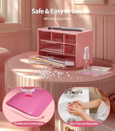 Nail Art Pens Set, DIY Kids Nail Art Kits with Nail Accessories 3D Press-On Nail, Clear Fake Nail Tips, DIY Sticker Nail Drawing Painting Pen for Salon Toys Gifts Toys for Girls - Image 8