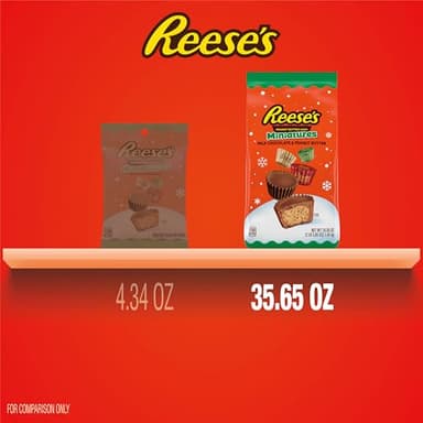 REESE'S Miniatures Milk Chocolate Peanut Butter Cups, Christmas Candy Bag, 35.65 oz - Image 4