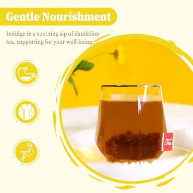 FullChea - Dandelion Root Tea Bags, 40 Teabags, 2.5g/bag - Premium Roasted Dandelion Root - Non-GMO - Caffeine-free - Detox Herbal Tea - Helps Improve Digestion & Immune System - Image 4