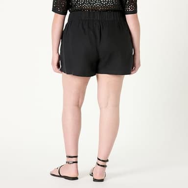 The Drop Women’s Essie Linen Pull On Mini Short, Black, S - Image 6