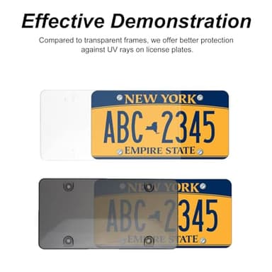 Tsuytna License Plate Cover-2 Pack License Plate Protector Clear License Plate Frame with Screw Caps Cover Kit for American Standard Cars AAAA - Image 2