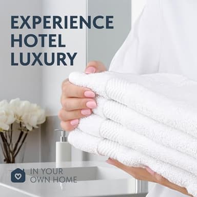 Luxury White Hand Towels - Soft 100% Turkish Cotton | Highly Absorbent Hotel spa Bathroom Towel Collection | 16x30 Inch | Set of 6 - Image 6