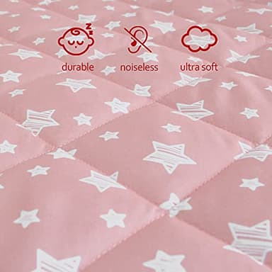 Pack and Play Sheets Fitted, Breathable Thick Playard Lovely Print Cover 39"×27"×5" Compatible with Graco Pack n Play, Pink Star - Image 3