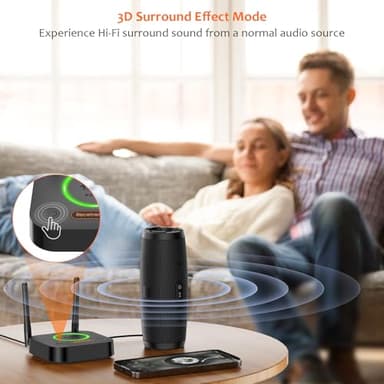 [Upgraded] 1Mii B06Pro Long Range Bluetooth Receiver, HiFi Wireless Audio Adapter, Bluetooth 5.1 Receiver with 3D Surround aptX HD Low Latency Optical RCA AUX 3.5mm Coaxial for Home Stereo System - Image 6