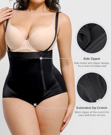 SHAPELLX Tummy Control High Waist Trainer Shapewear for Women Faja Shaping Panties Body Shaper (X-Large Black) - Image 4