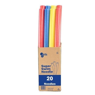 In The Swim 20-Pack, 3-Inch Diameter Jumbo Pool Noodles – Soft Large Foam Noodles for Extra Buoyancy - Floating Training Device, Exercise Aid, Pool Toy - 50 Inches Long - 3 Assorted Colors - Image 1