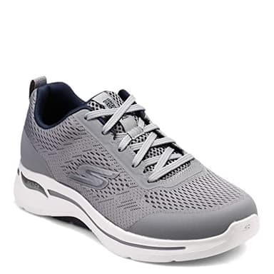Skechers Men's Gowalk Arch Fit-Athletic Workout Walking Shoe with Air Cooled Foam Sneaker, Grey/Navy, 12 X-Wide - Image 3