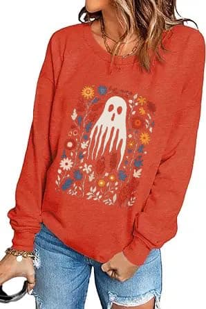 Halloween 1692 They Missed One Long Sleeve Halloween For Women Shirt Funny Long Sleeve Novelty Casual Gift Pullover(Large,A-Orange)