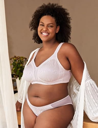 Wingslove Women's Full Coverage Non Padded Comfort Minimizer Wire-Free Bra Plus Size(Sandshell Pink,36DD) - Image 6