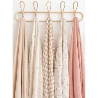 Konssy 3 Pack Muslin Swaddle Blankets for Unisex, Newborn Receiving Blanket, Large 47 x 47 inches, Soft Breathable Muslin Baby Swaddles for Boys & Girls - Image 6