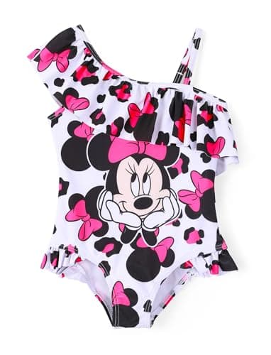 Disney Mickey and Friends Girls One Piece Swimsuits Minnie Mouse Bathing Suit UPF 50 Beach Sport Swimwear Black for Toddler 3-4 Years - Image 1