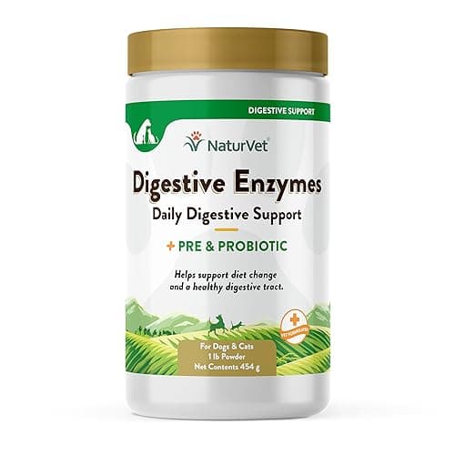 NaturVet – Digestive Enzymes - Plus Probiotics & Prebiotics – Helps Support Diet Change & A Healthy Digestive Tract – for Dogs & Cats – 1 lb Powder - Image 1