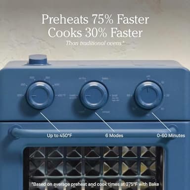 Our Place Wonder Oven | 6-in-1 Air Fryer & Toaster Oven with Steam Infusion | Compact, Countertop Friendly, Fast Preheat, Multifunctional | Air Fry, Toast, Roast, Bake, Reheat & Broil | Blue Salt - Image 6
