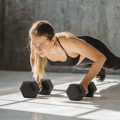 Hex Dumbbells Rubber Coated Hand Weights Set for Exercises and Fitness, Including 5lb, 10lb, 15lb, 20lb Pair Set - Image 6