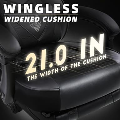 Vonesse Gaming Chair, Computer Chair with Footrest and Massage, Big and Tall High Back Gamer Chair, Reclining Gaming Chairs for Adults (Classic Black) - Image 3