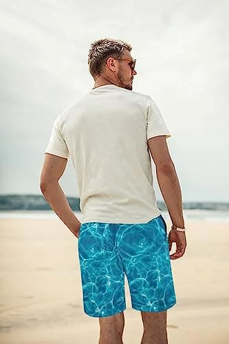 Lzzidou Men's Swim Trunks Quick Dry Hawaiian Board Shorts Lined Beach Shorts with Pockets - Image 5