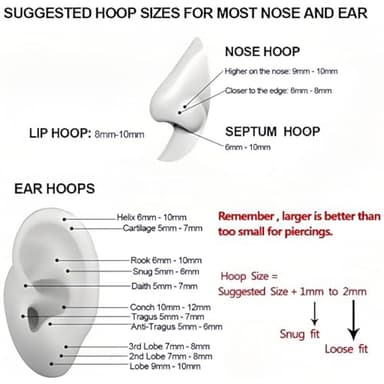 20G 18G 16G Titanium Nose Ring Hoop, Cartilage Hoop Earrings for Women Men Silver Gold Nose Ring Septum Ring Tragus Conch Helix Daith Lip Piercing Jewelry 6mm/7mm/8mm/9mm/10mm (Gold-20g, 7mm) - Image 4