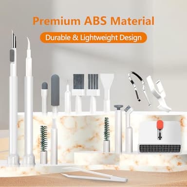 Cell Phone Cleaning Kit, iPhone Cleaning Kit for Charging Port Cleaner Keyboard Cleaning Kit for Airpods/Android/USB C/Earbuds/Laptop/iPad/Camera Lens with Stylus Pen, SIM Tool, Screen Brush (White) - Image 6