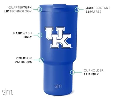 Simple Modern Officially Licensed Collegiate Kentucky Wildcats 30 oz Tumbler with Flip Lid and Straws | Insulated Cup Stainless Steel | Gifts for Men Women | Trek Collection | University of Kentucky - Image 2