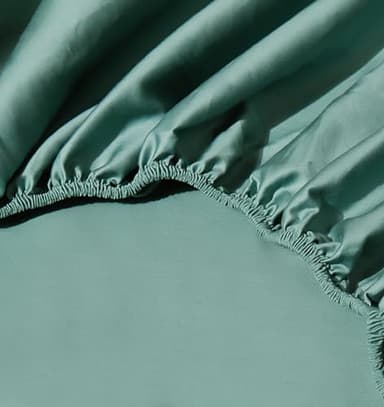 Arianaut Queen Sheet Set Green 100% Egyptian Cotton Satin Sheets 1000 Thread Count Luxury Hotel Quality Deep Pocket Queen Sheets Soft Silky Cooling Queen Size Bed Set 4PC Green - Image 9