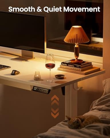 ErGear 44" x 24" Electric Standing Desk with Drawers, Height Adjustable Desk with 4 Preset Heights, Ergonomic Rising Home Office Computer Table with Splice Board, White - Image 7