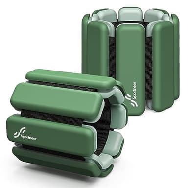 Sportneer Wrist & Ankle Weights for Women Men - 1 Pair (1 lb/2 lb Each) | Adjustable Weighted Bracelet Silicone Bangles for Yoga, Dance, Pilates, Cardio, Aerobics, Gym, Pool Exercises and Jogging (Deep Emerald, 2 LBS x 2) - Image 8