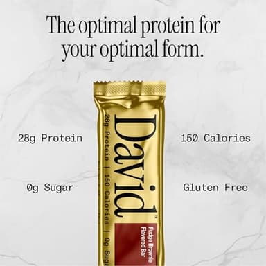 David High Protein Bars No Sugar - Sugar Free Protein Bars, Low Carb, Gluten Free - 28g of Protein, 150 Calories - David Bar On-The-Go Snack - Variety Pack (All Flavors), Pack of 6 - Image 5