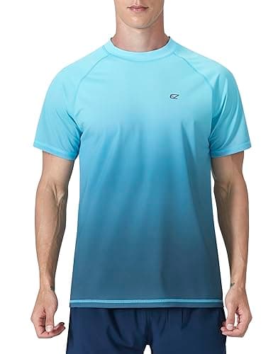 Men's Swim Shirts Rash Guard UPF 50+ UV Sun Protection T-Shirt Quick Dry Fishing Beach T Shirts Short Sleeve - Image 1