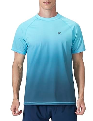 Men's Swim Shirts Rash Guard UPF 50+ UV Sun Protection T-Shirt Quick Dry Fishing Beach T Shirts Short Sleeve - Image 1