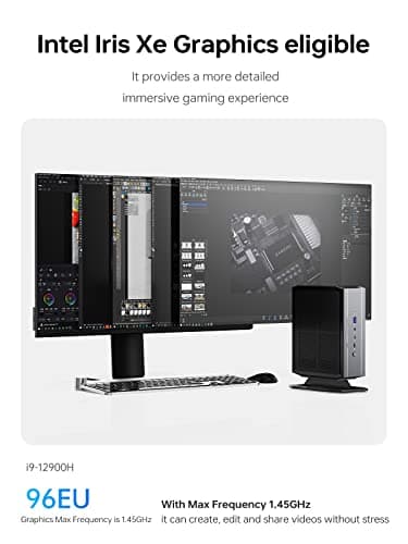 MINISFORUM NAD9 Mini PC Intel Core i9-12900H(14C/20T) up to 5.0 GHz, 16GB DDR4 RAM 512GB SSD Mini Desktop Computer, 2xHDMI / 2xUSB-C 4K@60Hz Outputs, 2X 2.5 inch SATA HDD Slots, 2.5GbE LAN (Renewed) - Image 3