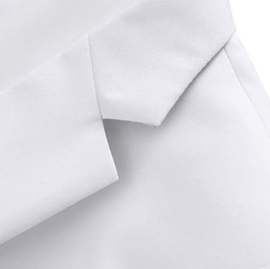 MOGU Men's Slim Fit 2-Piece Tuxedo Suit One-Button Jacket & Pants Set for Wedding, Prom, and Formal Events US Size Blazer 34/Pants 31 White - Image 4